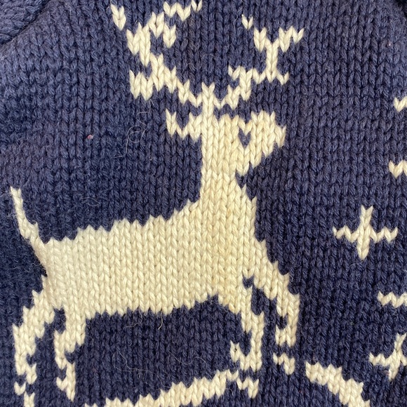 Tommy Hilfiger fair isle sweater size 4 100% cotton deer graphic Nordic ski snow - Picture 4 of 10